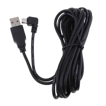 Прочный 3,5-метровый кабель зарядного устройства Mini USB 5V 2A для зарядки видеорегистратора под углом 90 градусов вправо