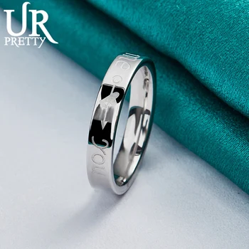 Серебряное кольцо с буквой-шармом 925 пробы 7-10 # для женщин, мужчин, подарков для вечеринок, помолвки, годовщины свадьбы, модных украшений
