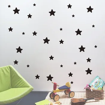 Симпатичные наклейки на стену в форме звезд Художественные Наклейки на стены Детская Комната Спальня Детский сад Съемные Декоративные Наклейки Украшение дома