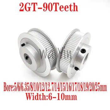 Синхронное колесо 2GT/2M/GT2 с шириной 90 зубьев И внутренним отверстием 6/10 мм 5-6-6.35-8-10-12-12.7-14-15-16-17-18-19-20-25 мм Ведущее колесо
