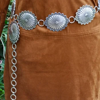 Текстурированный металлический цепной ремень, Регулируемые поясные цепочки для платьев, джинсов, пояса для живота в стиле Вестерн-ковбойки, цепочки для тела, ювелирные аксессуары