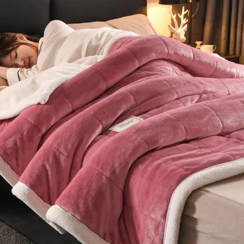 Толстое одеяло из кораллового бархата, пушистое зимнее одеяло для дивана, роскошное детское скандинавское универсальное для всех сезонов, удобное мягкое постельное белье
