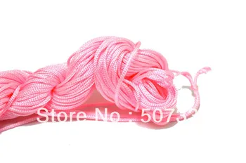 бесплатная доставка 1 мм нитяной шнур веревка шамбала Розовый вощеный шнур из бисера подходит для браслета и ожерелья 10x24 метра